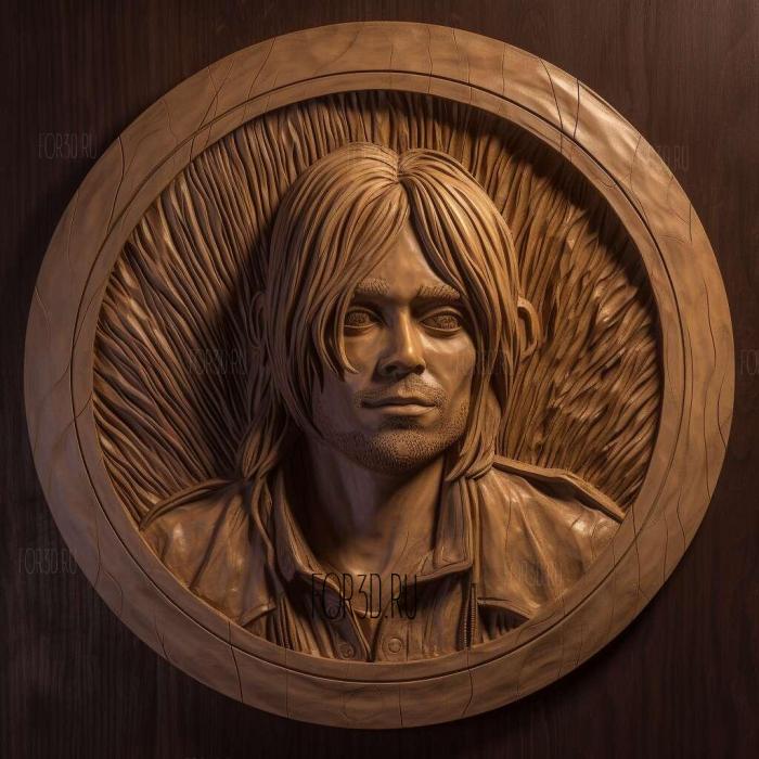 kurt cobain 2 stl model for CNC